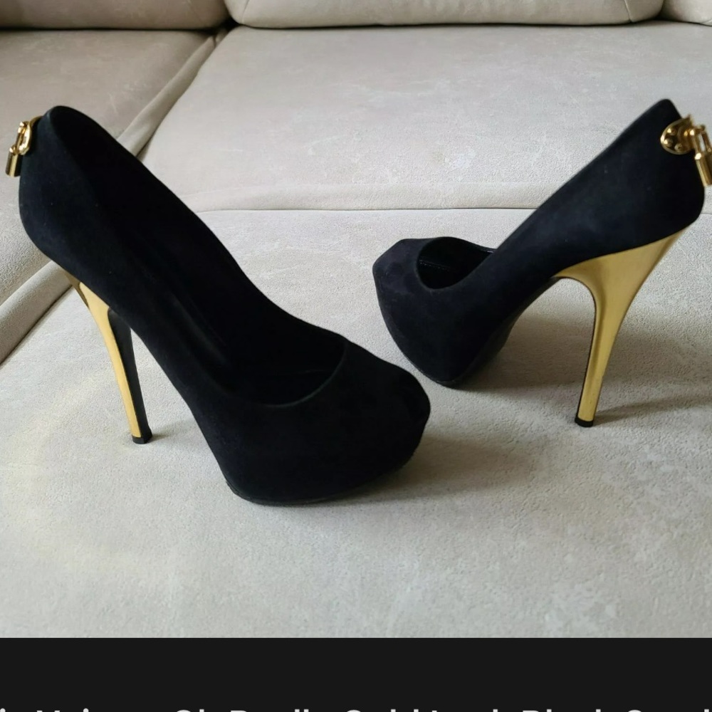 Louis Vuitton Oh Really Black Suede Pumps Heels 37
